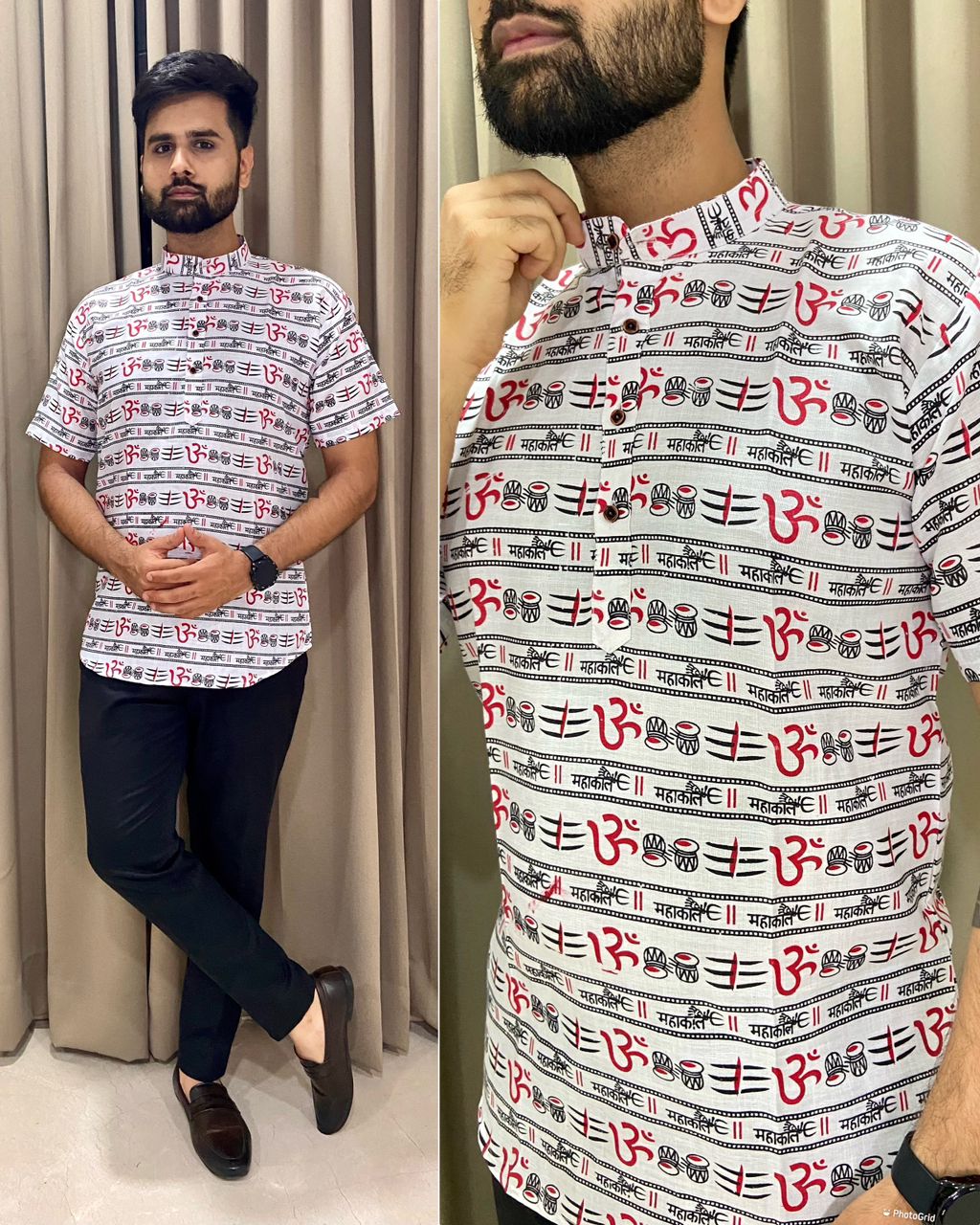 Mahakal Radhe Printed Short Kurta Mens Catalog
